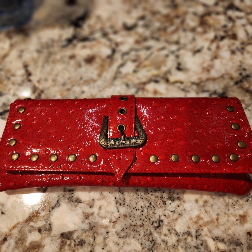 NWT Red Studded Women's Clutch